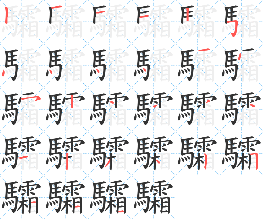 驦字笔顺的正确写法图