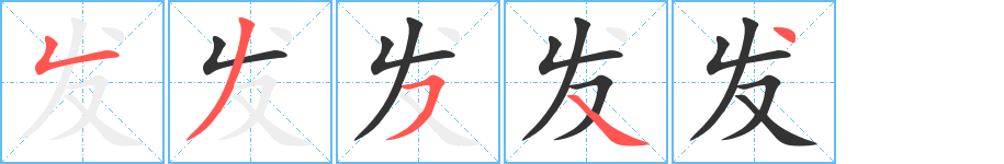 发字笔顺的正确写法图