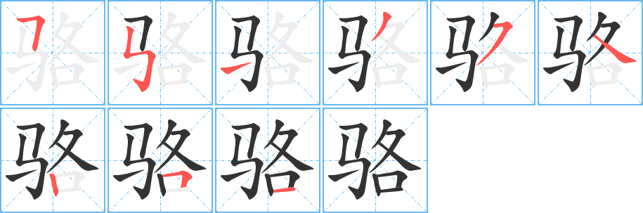 骆字笔顺的正确写法图