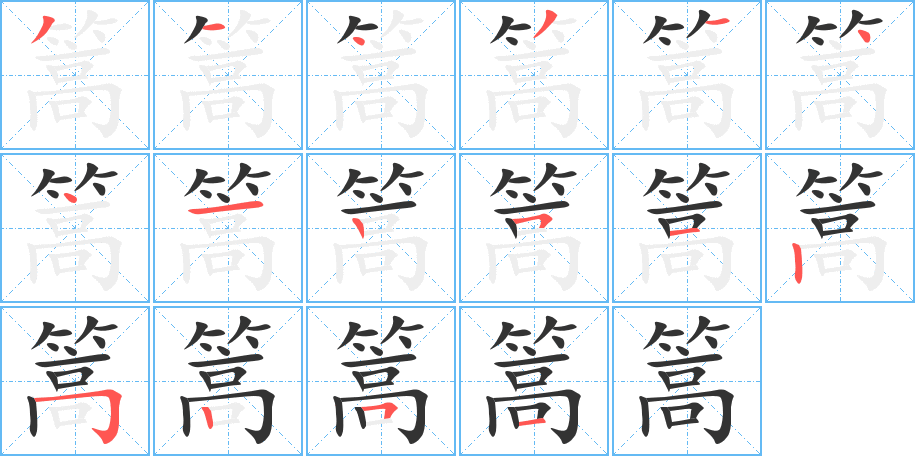 篙字笔顺的正确写法图