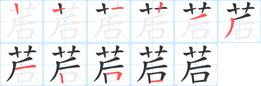 茩字笔顺的正确写法图