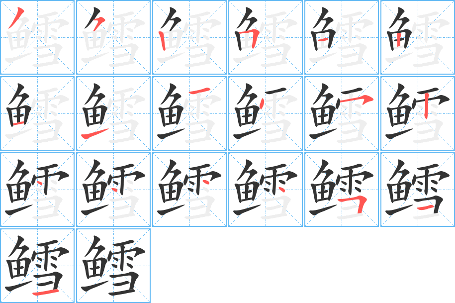 鳕字笔顺的正确写法图