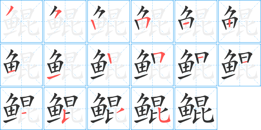 鲲字笔顺的正确写法图