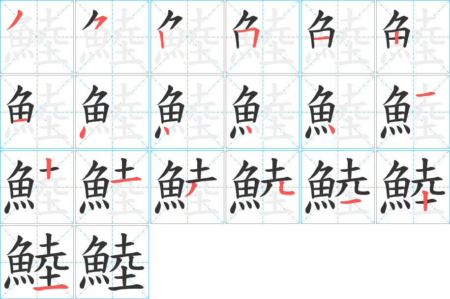 鯥字笔顺的正确写法图
