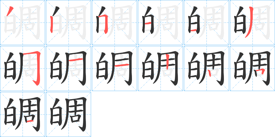 皗字笔顺的正确写法图